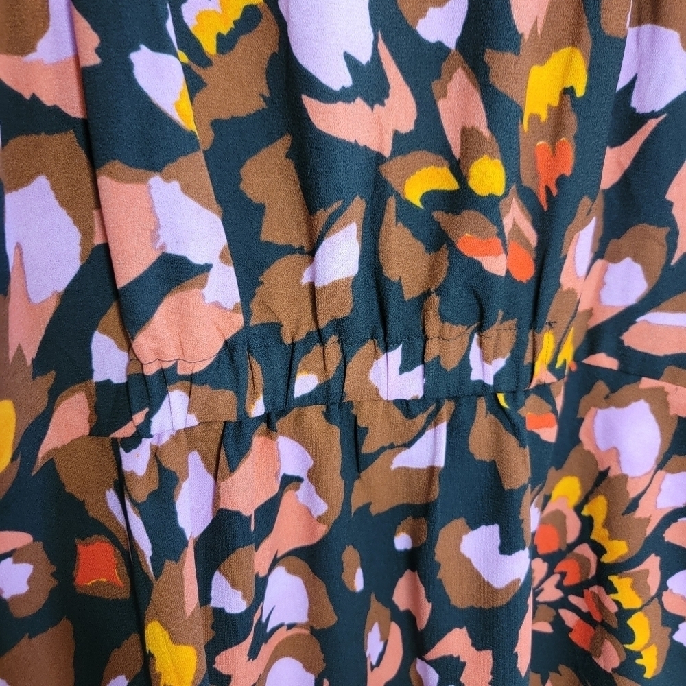 Cabi | #4454 Colorful Abstract Monarch Dress with Ruffled Neckline Size Medium - Picture 7 of 7
